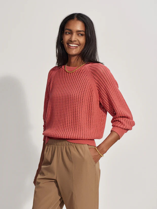 VARLEY Clay Knit Sweater in Mineral Red