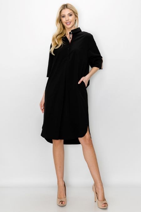 The Wendi Tunic Dress in Black