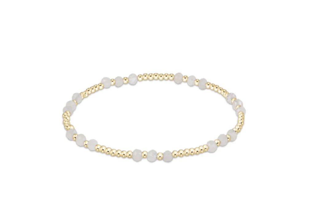 Enewton Gemstone Gold Joy Pattern 3mm Bead Bracelet- Moonstone