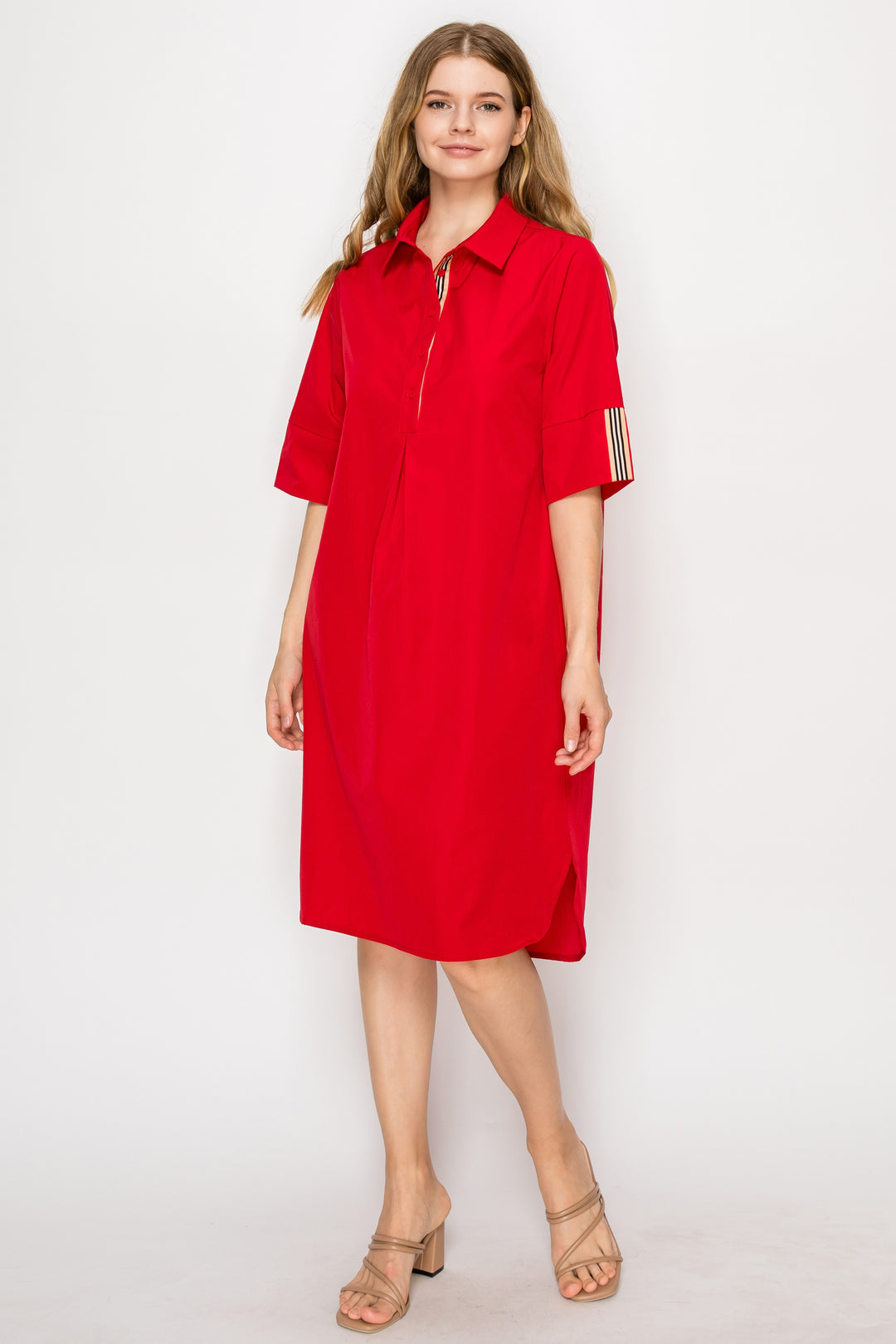 The Wendi Tunic Dress in Red