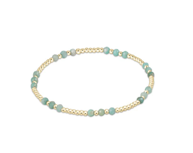Enewton Gemstone Gold Joy Pattern 3mm Bead Bracelet- Amazonite