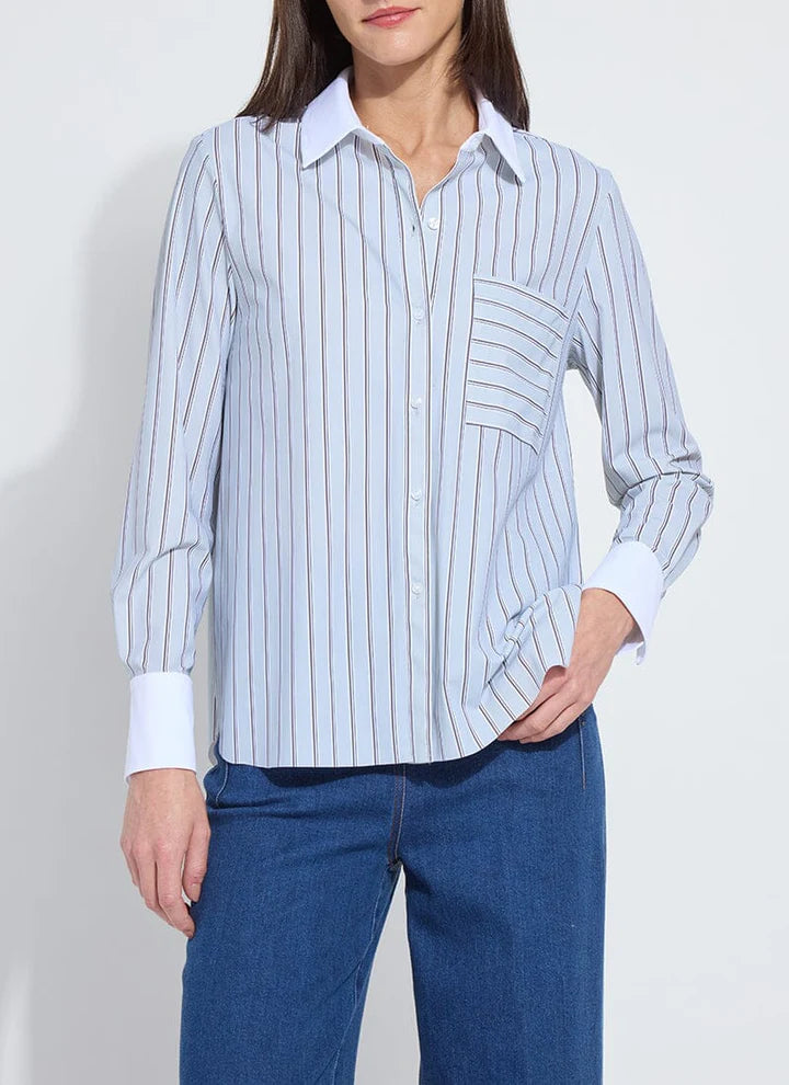 Lysse Executive Stripe & White Collar Cropped Schiffer