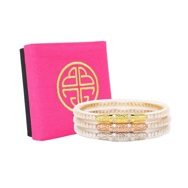 BuDhaGirl Three Queens All Weather Bangles in Clear Crystal