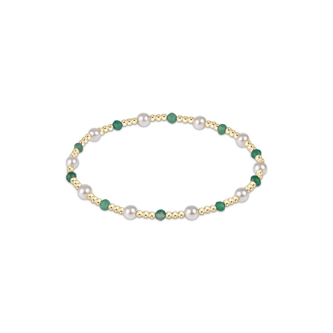 Enewton Pearl Sincerity Pattern 4mm Bead Bracelet - Green Onyx