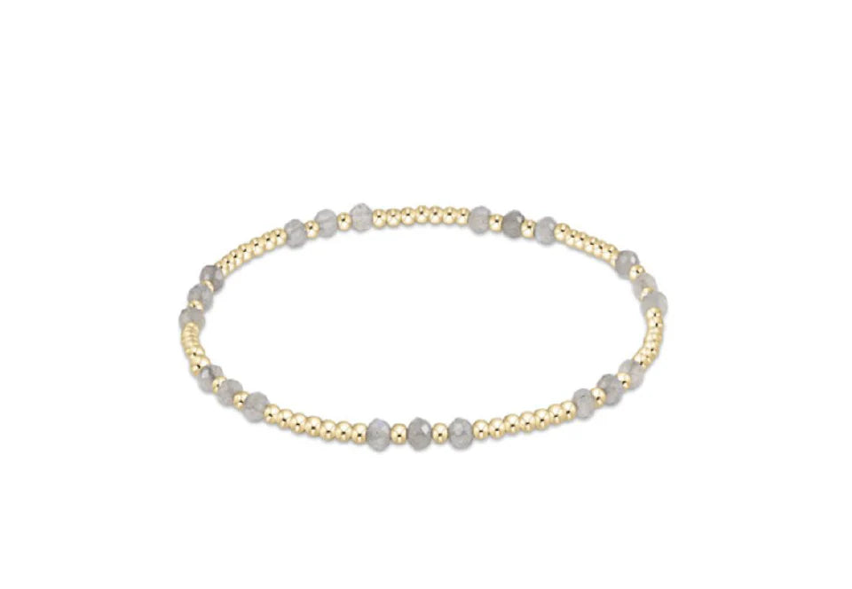 Enewton Gemstone Gold Joy Pattern 3mm Bead Bracelet- Labradorite