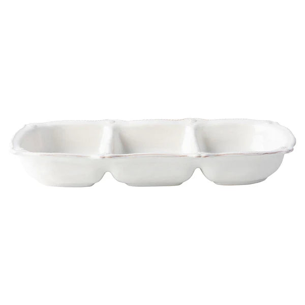 Juliska Berry & Thread 14" Triple Section Server in Whitewash