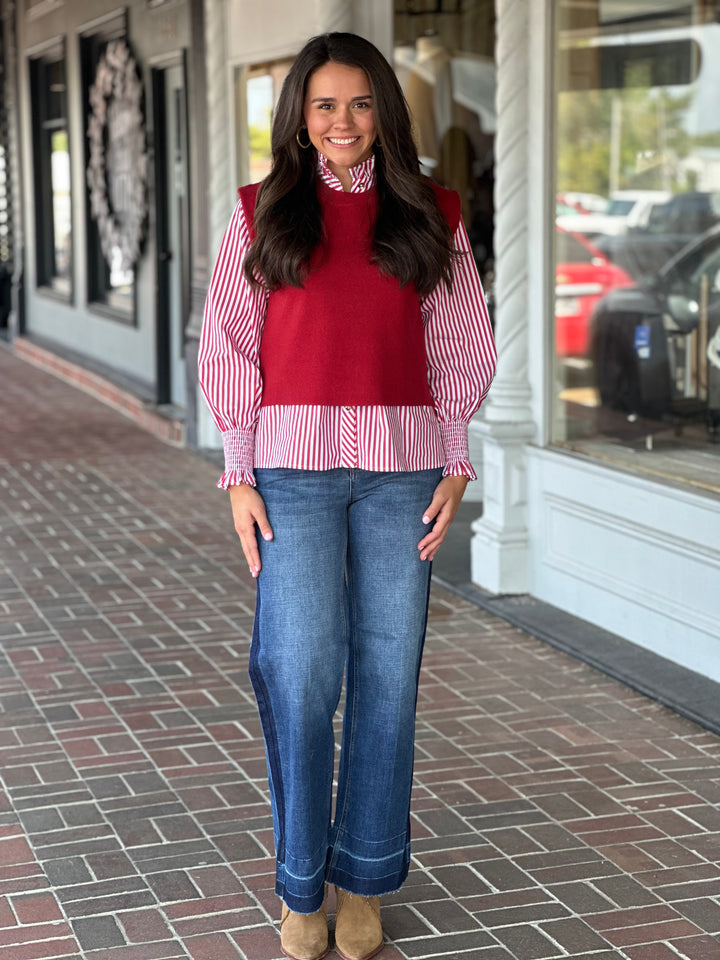 CK Bradley Frau Blouse in Mulberry Stripe