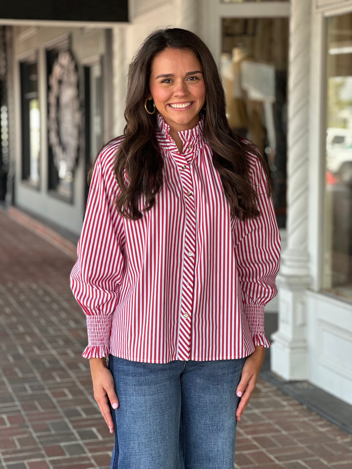 CK Bradley Frau Blouse in Mulberry Stripe