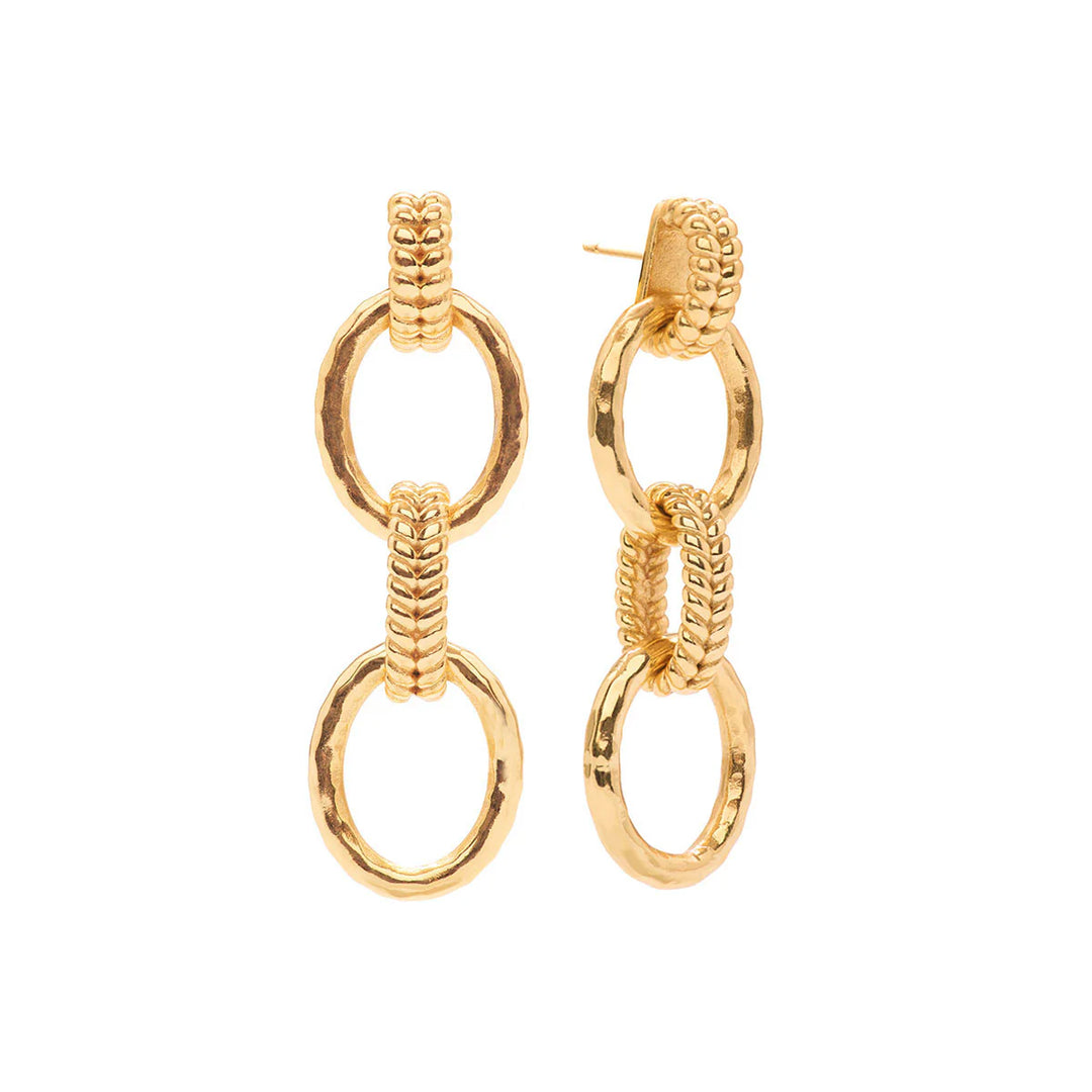 Capucine De Wolf Cleopatra Regal Double Link Earrings - Gold