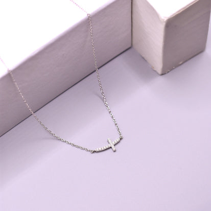 Aman 18K Silver Cross Necklace