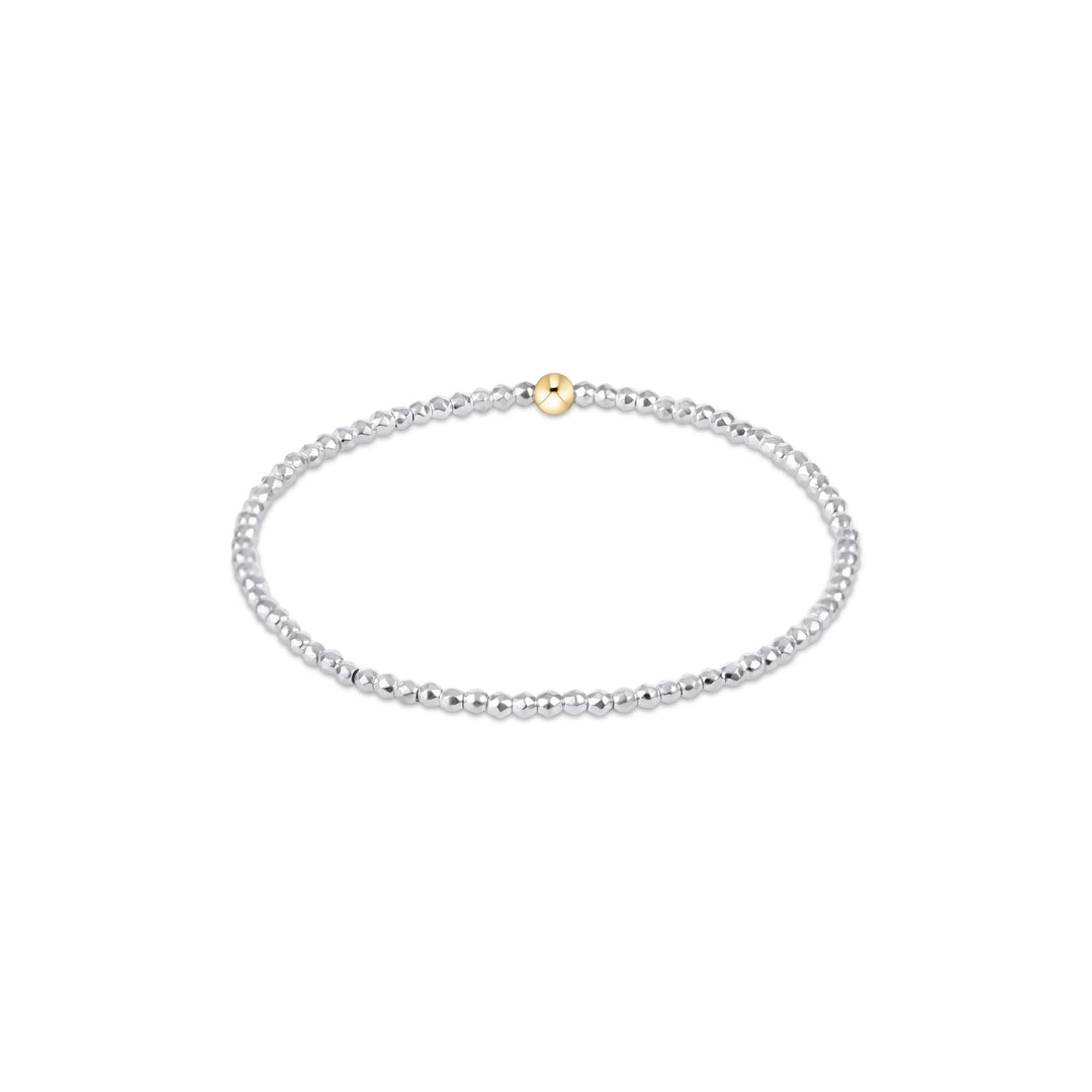 Enewton Bright Silver Faceted Hematite 2mm Bead Bracelet