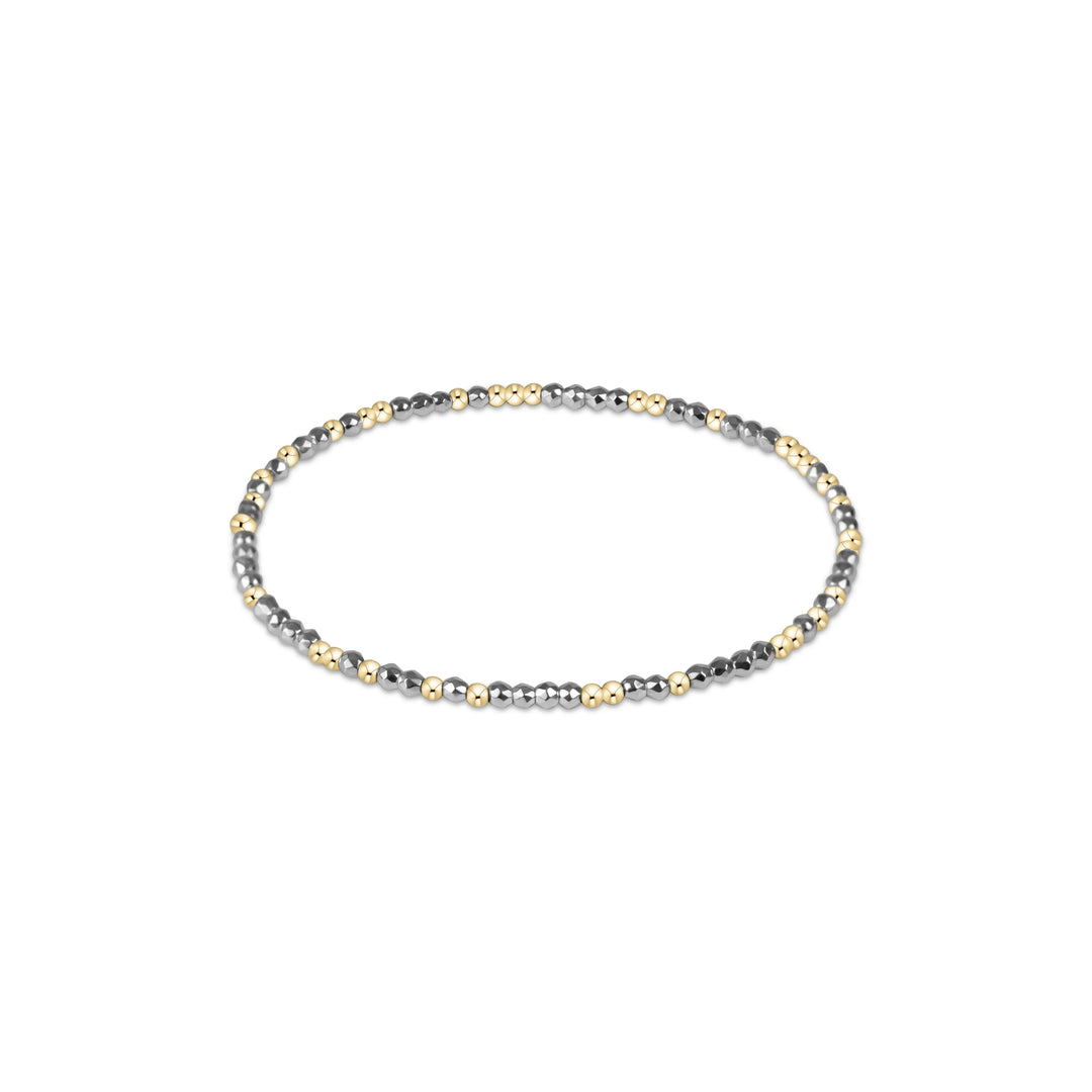 Enewton Hope Unwritten Bright Silver Faceted Hematite 2mm Bead Bracelet