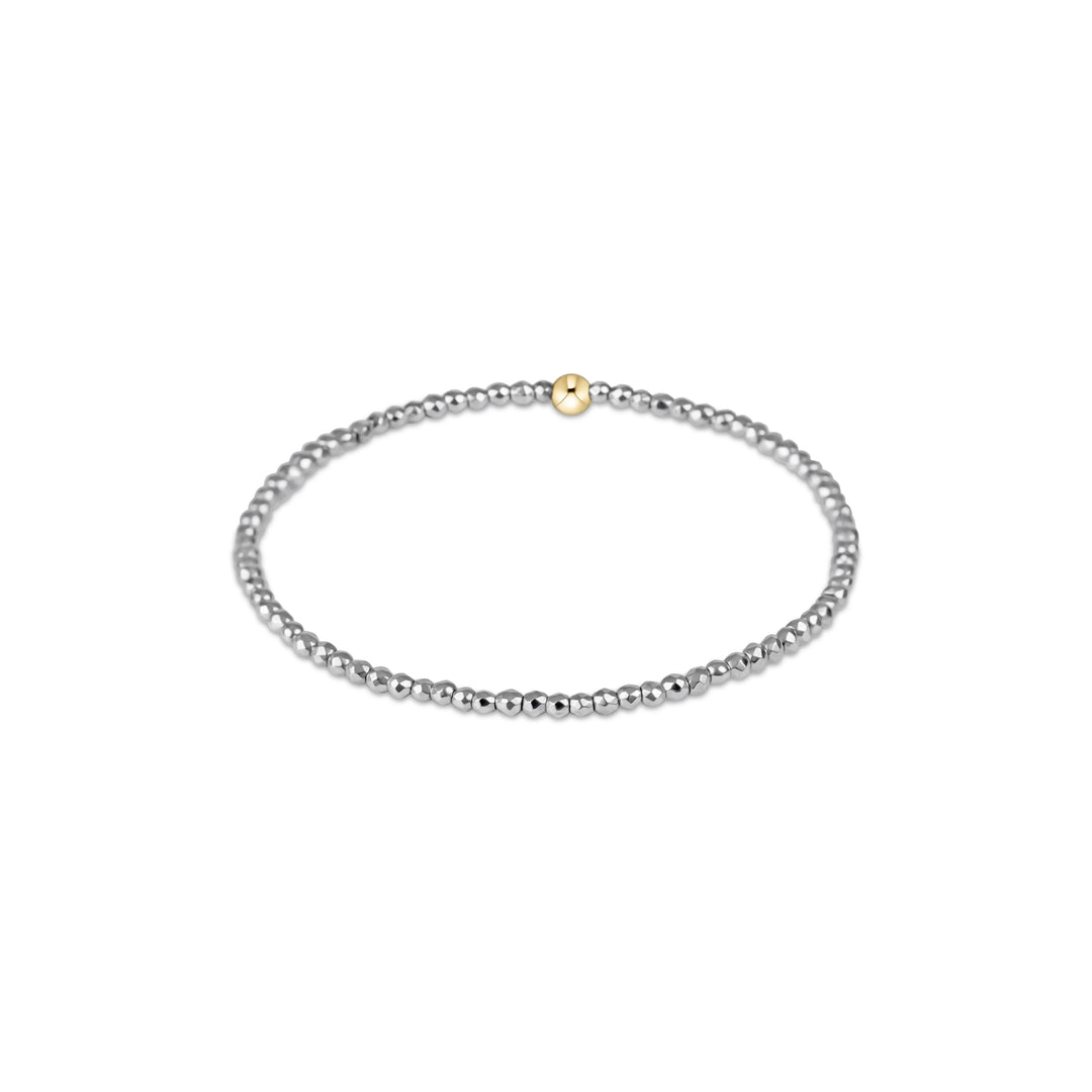 Enewton Silver Faceted Hematite 2mm Bead Bracelet