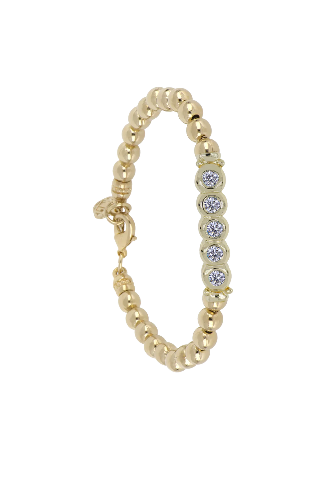 John Medeiros Beaded Collection 5 Stone Bracelet in Gold