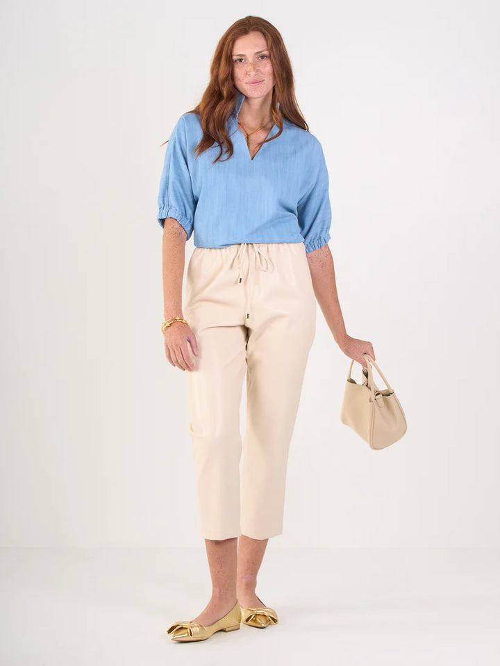 Emily Mccarthy Poppy Top in Denim Chambray