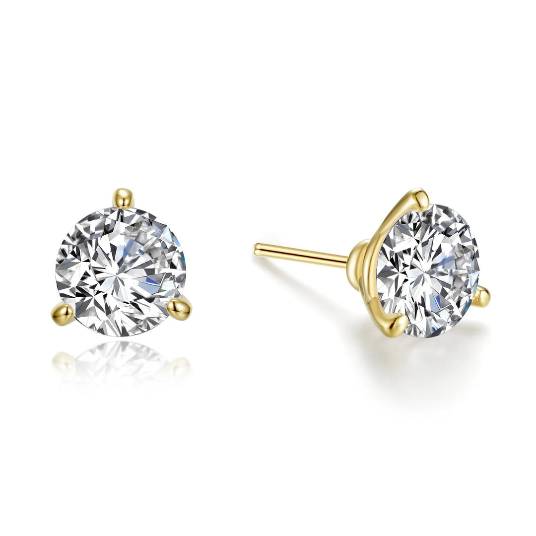 Lafonn 4 CTW 3 Prong Martini Stud Earrings