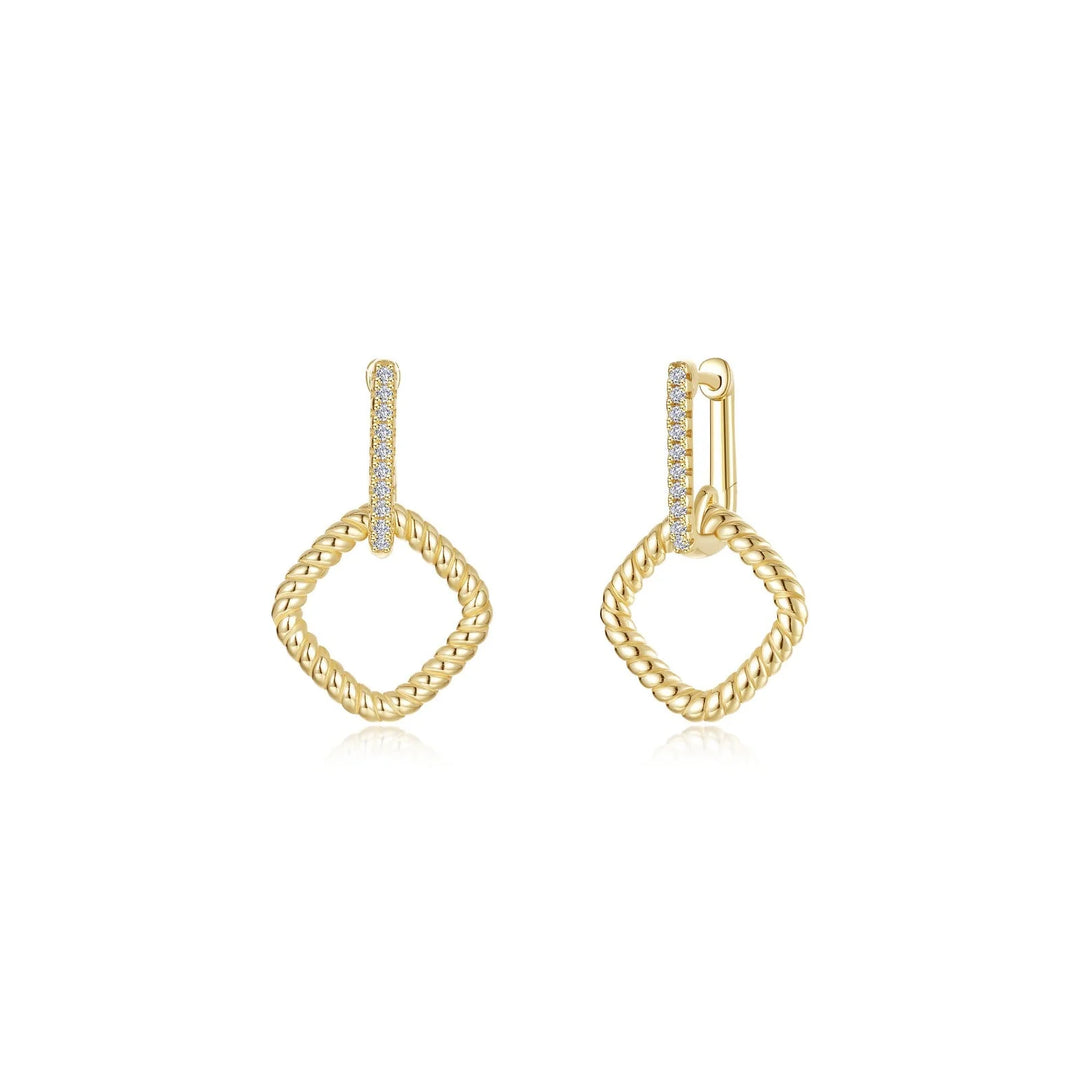 Lafonn Celesta Cube Dangle Earrings in Gold