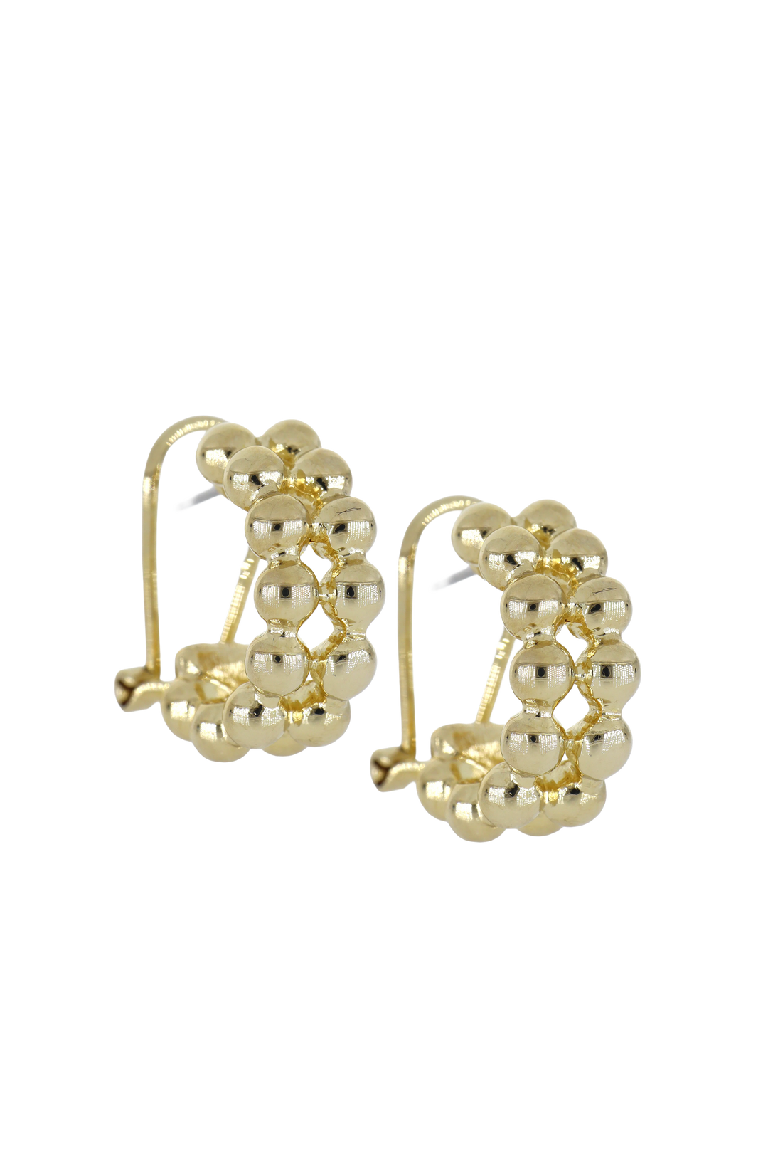 John Medeiros Beaded Collection 2 Row Clip Post Earrings in Gold