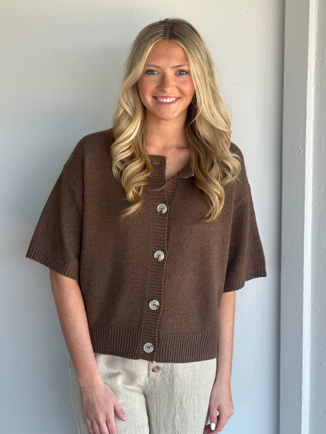 The Katalina Cardigan in Brown