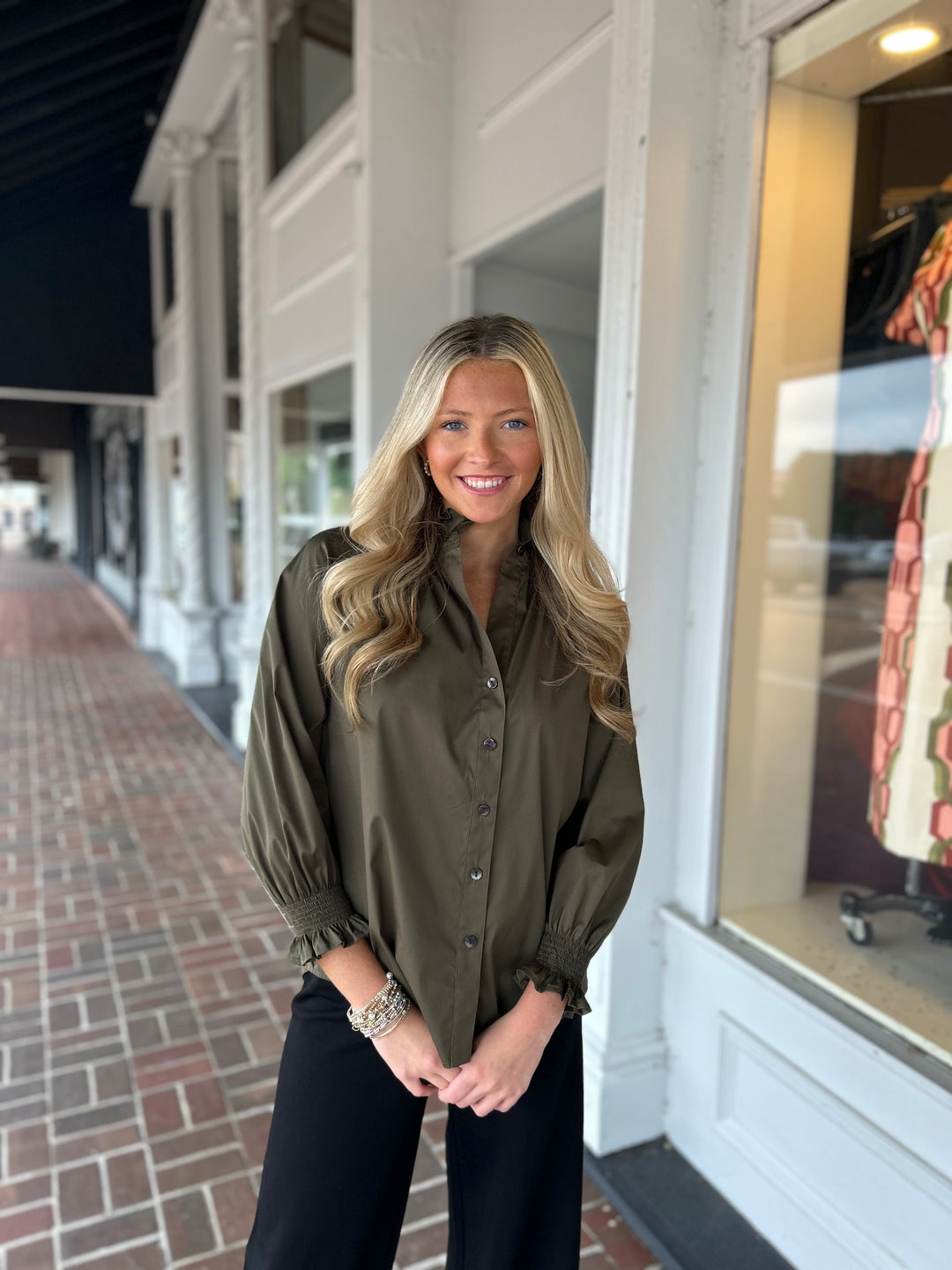Finley Fiona Top in Olive