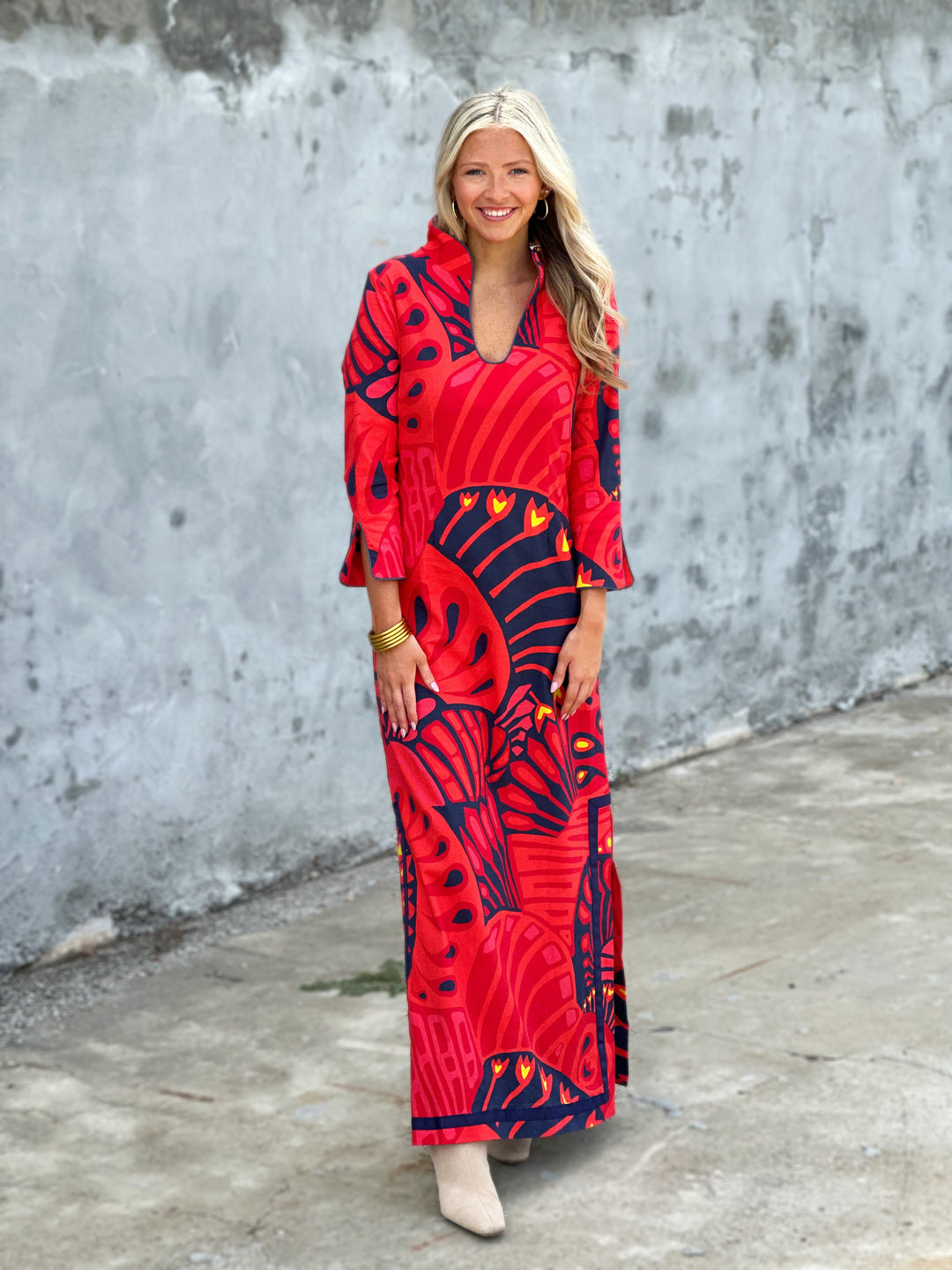CK Bradley Rollins Dress in Paddle Chili Pepper