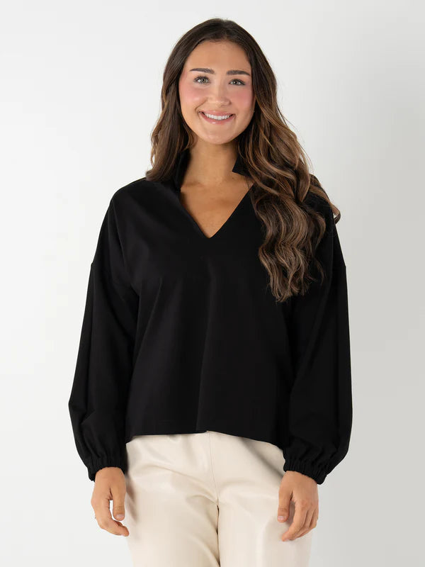 Emily Mccarthy Long-sleeve Poppy in Black Ponte