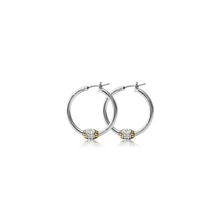 John Medeiros Beaded Pavé Hoop Earrings