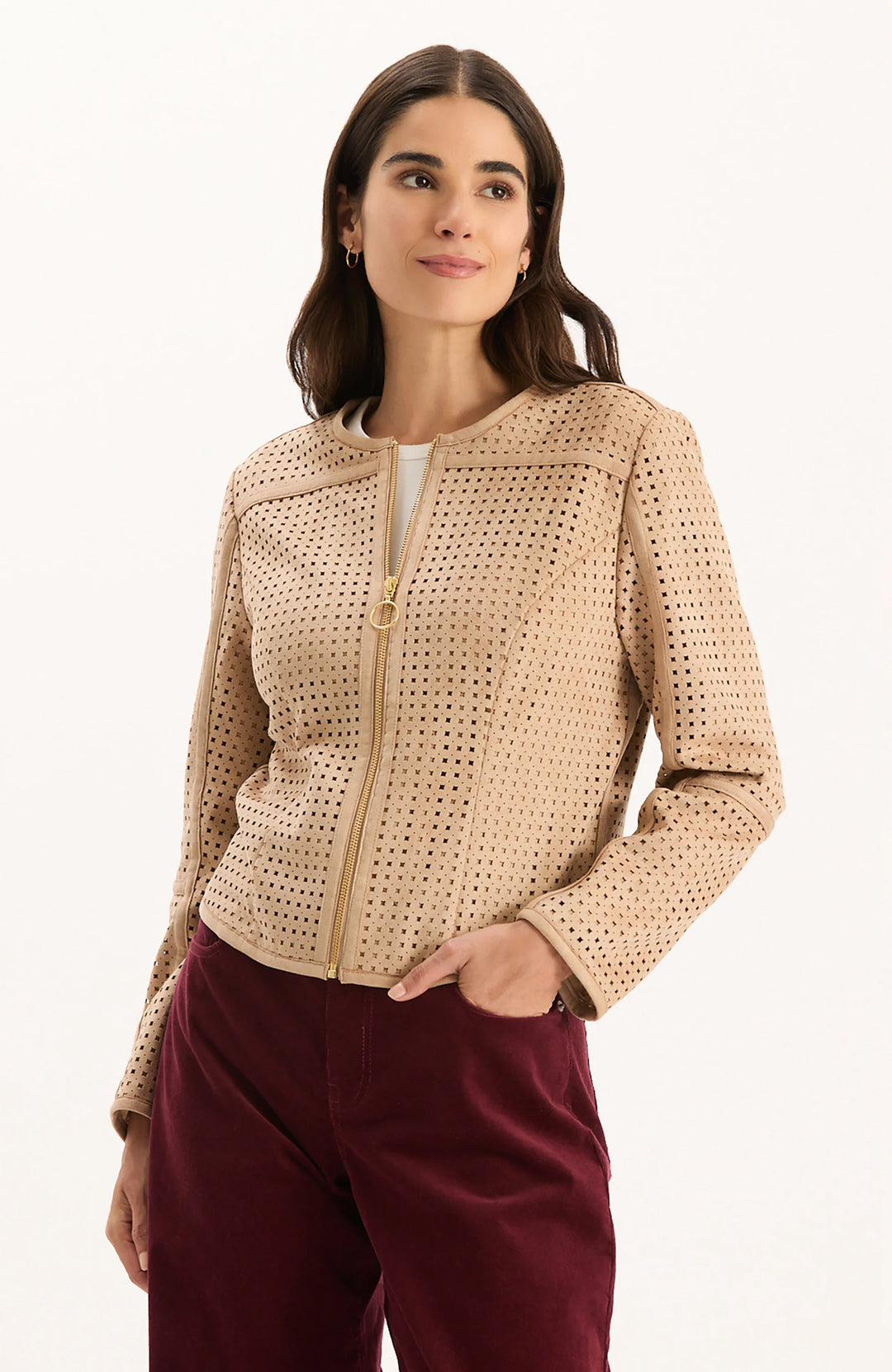 Tyler Boe Piper Punched Faux Suede Jacket