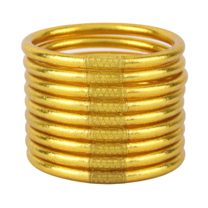 BuDhaGirl Gold All Weather Bangles - Serenity Prayer