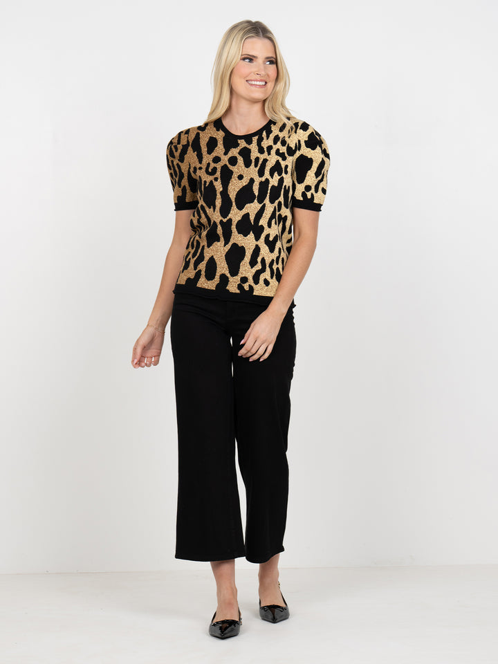 Emily Mccarthy Crewneck Tee in Lady Leopard