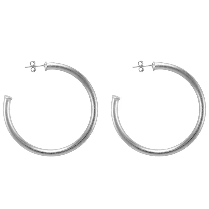 Shelia Fajl Small Everybody's Favorite Hoops in Brushed Silver