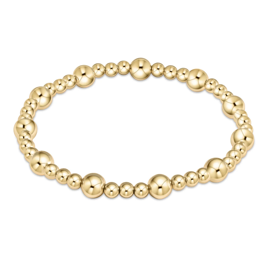 enewton Extends - Classic Sincerity Pattern 6mm Bead Bracelet - gold