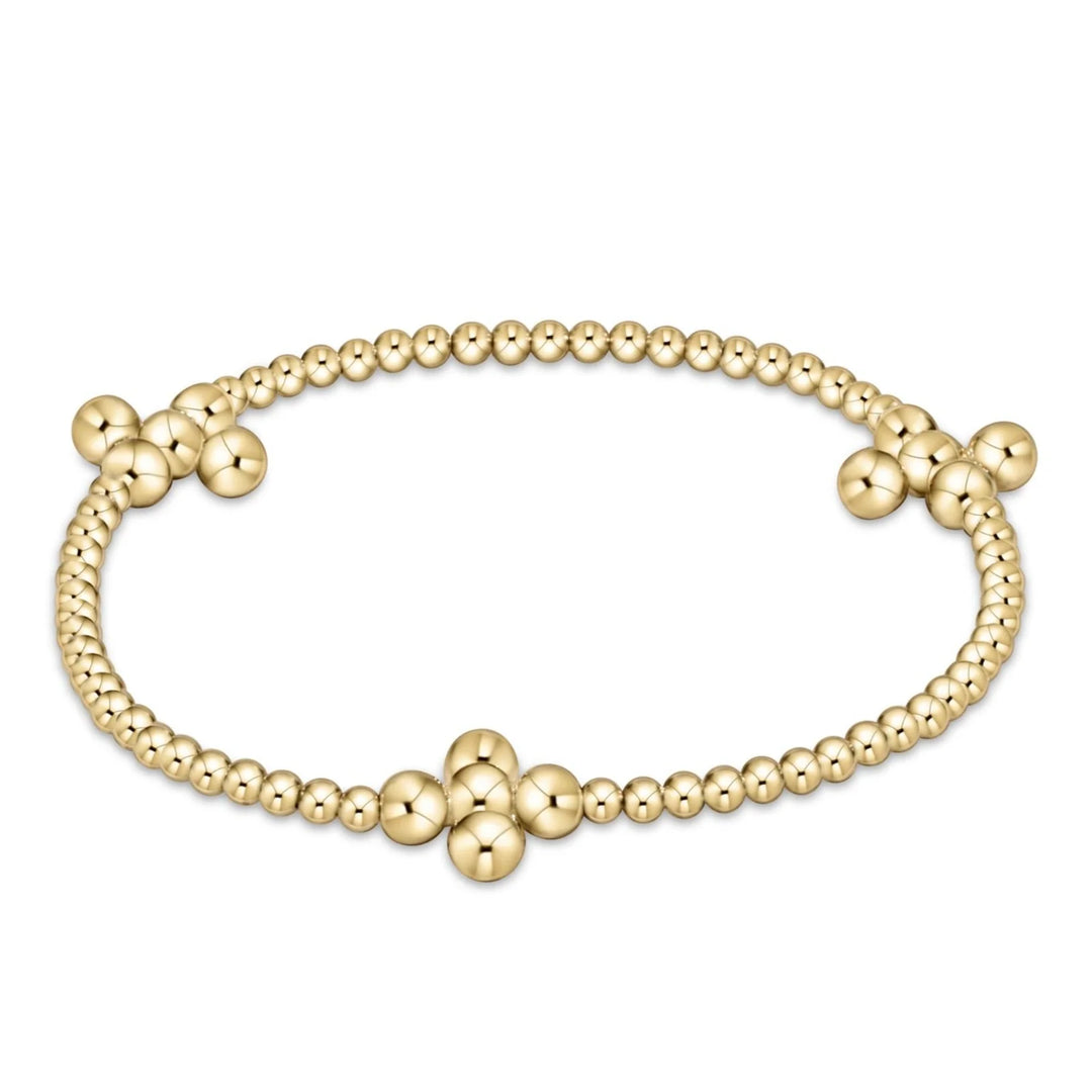 enewton: Signature Gold Cross pattern 2.5mm + 4mm Gold