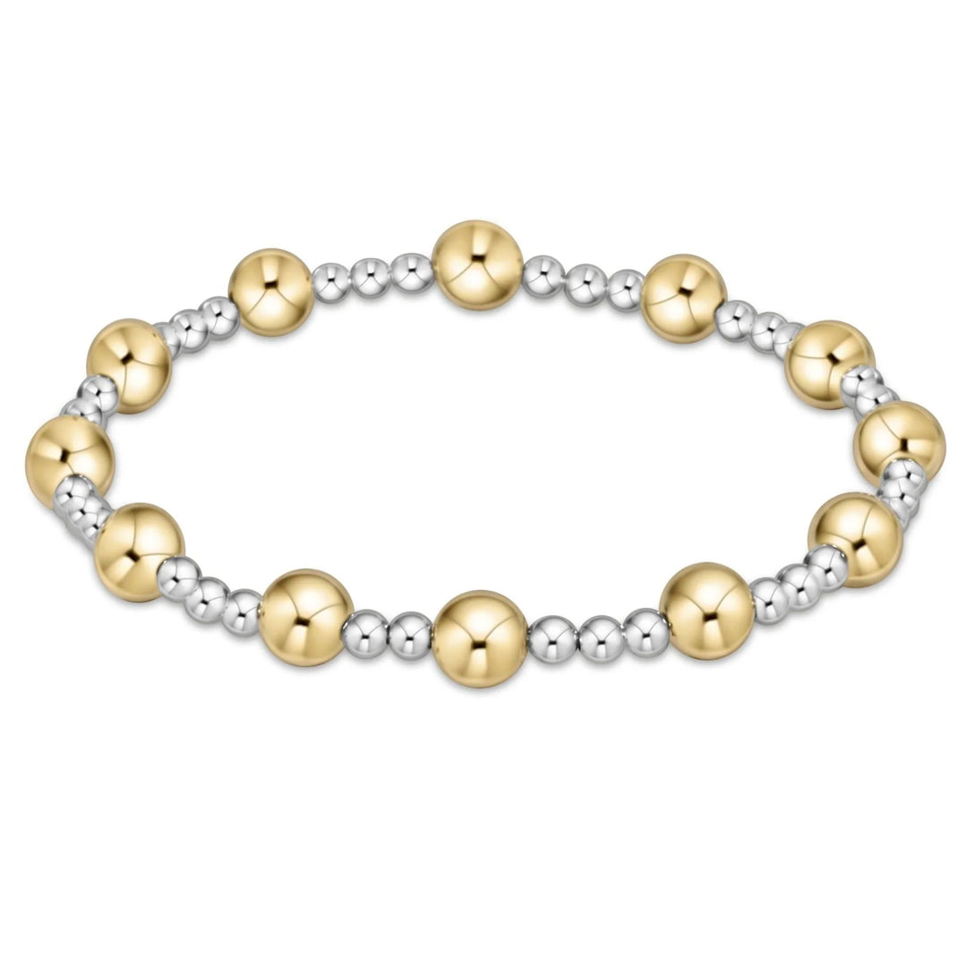 enewton: Classic Sincerity Pattern 6mm Bead Bracelet- Mixed Metal