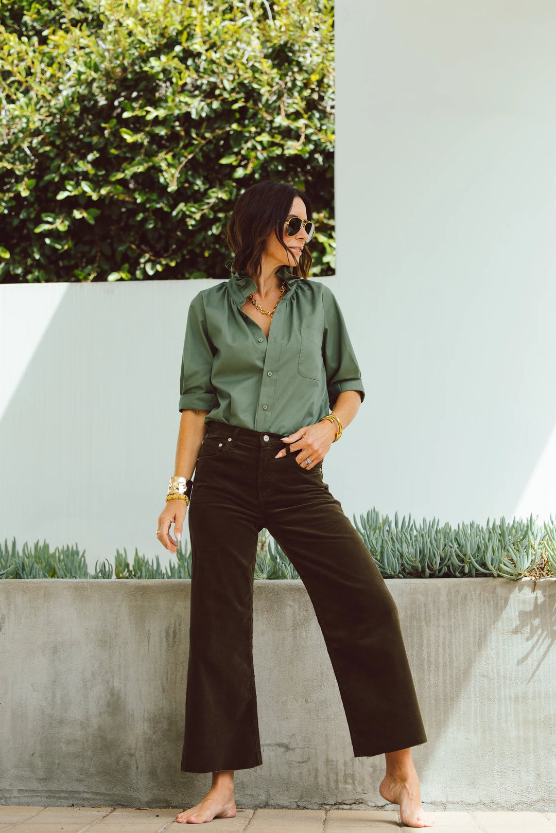 Southern Lover Top in Olive Green