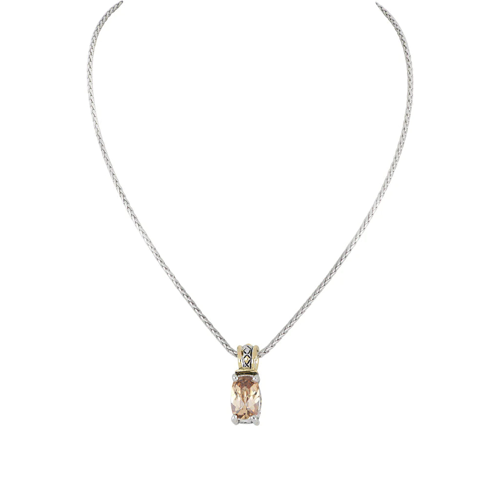 John Medeiros Beijos Cor Narrow TJ CZ Pendant Necklace