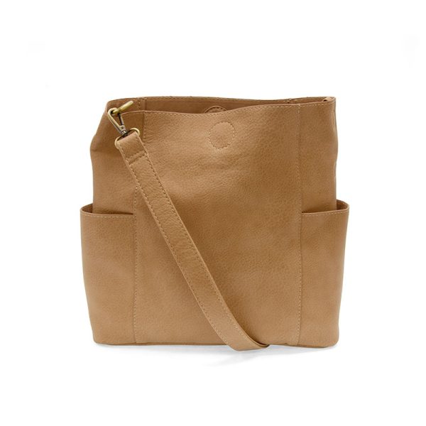 Kayleigh Side Pocket Bucket Bag in Tan