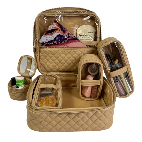 Mini Diva Makeup Case - Nude Quilted