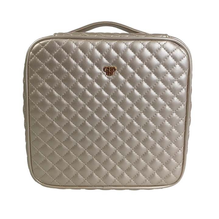 Mini Diva Makeup Case - Timeless Quilted in Pearl