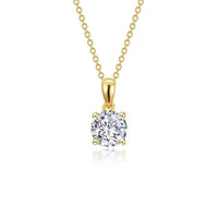 Lafonn 1.5 CTW 4-Prong Solitaire Necklace in Gold