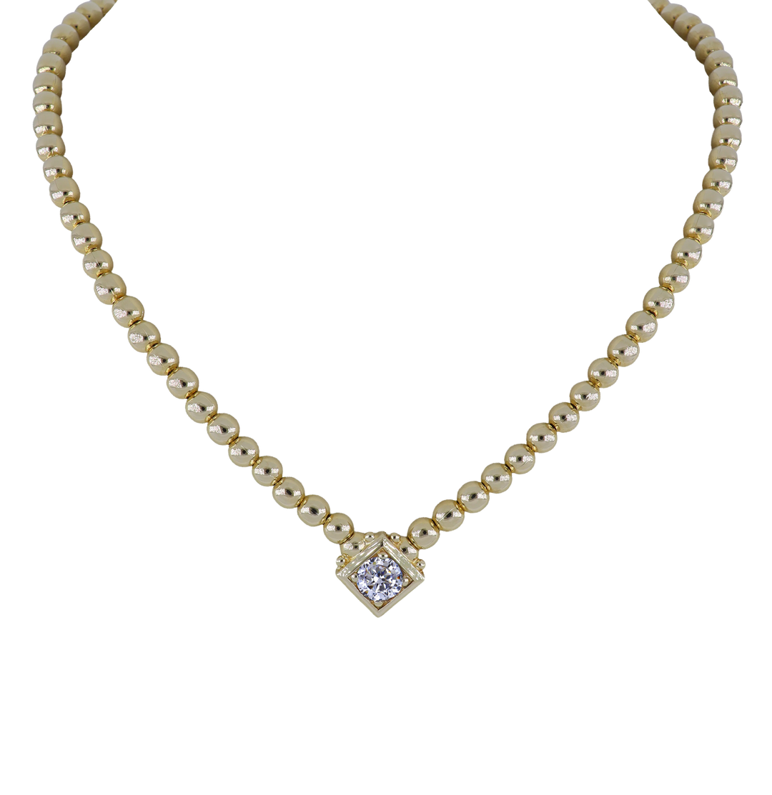John Medeiros Beaded Collection Single Strand Necklace 16-18” in Gold