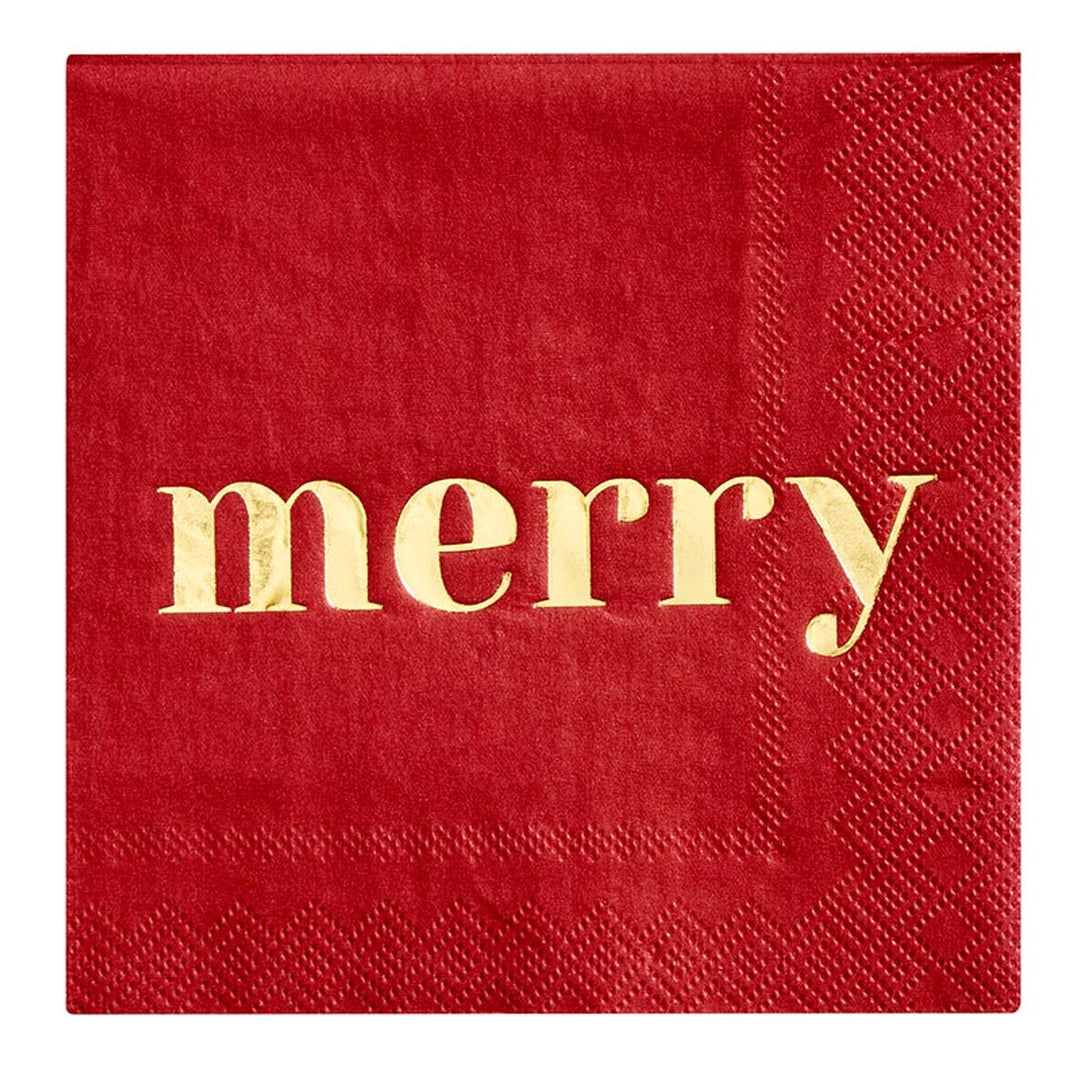 Merry Red Cocktail Napkins