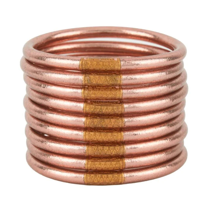 BuDhaGirl Rose Gold All Weather Bangles - Serenity Prayer