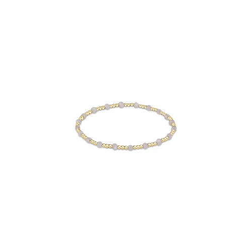 Enewton Gemstone Gold Sincerity Pattern 3mm Bead Bracelet- Moonstone