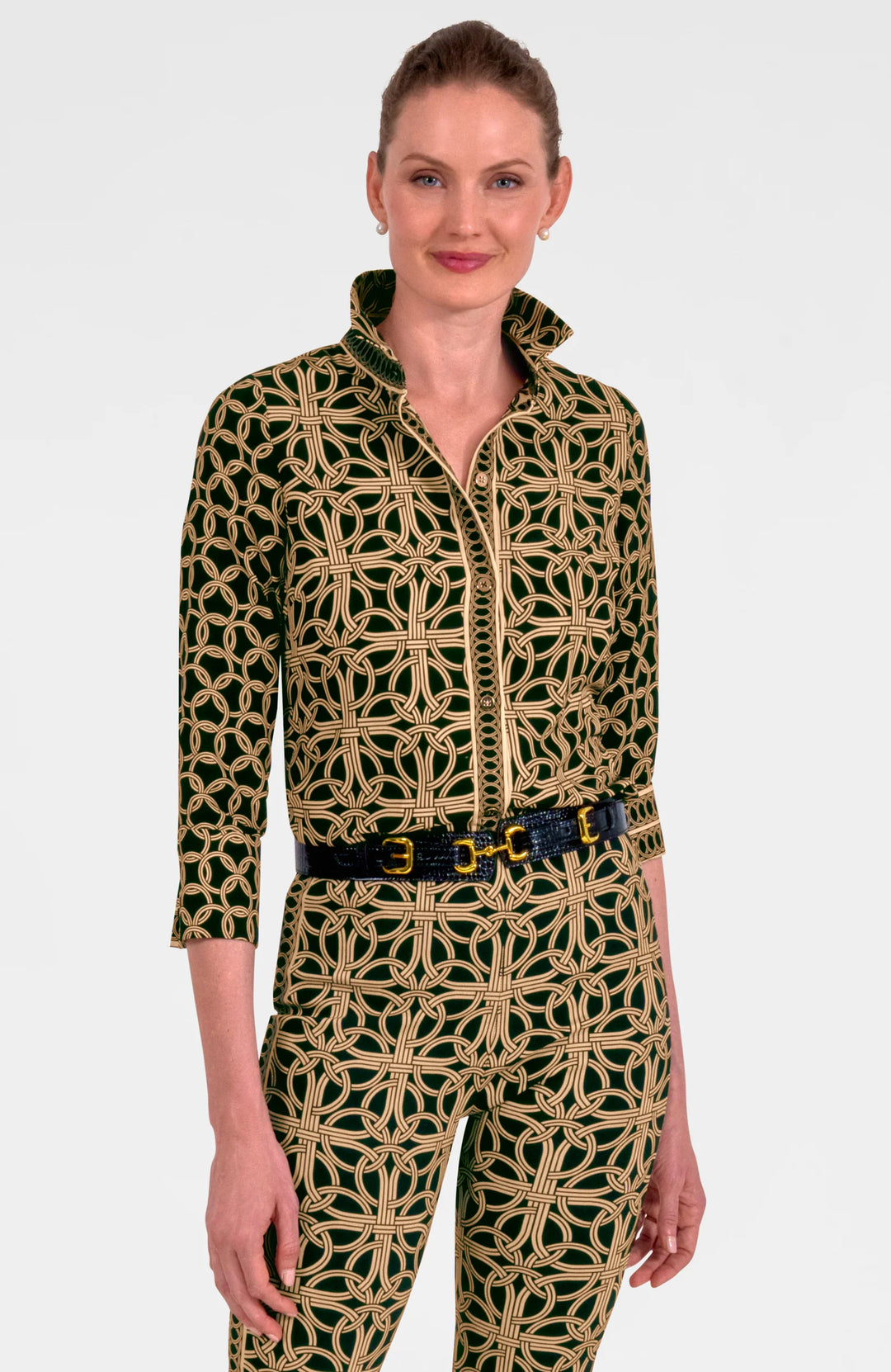 Gretchen Scott Boyfriend Shirt in Ring Toss Print