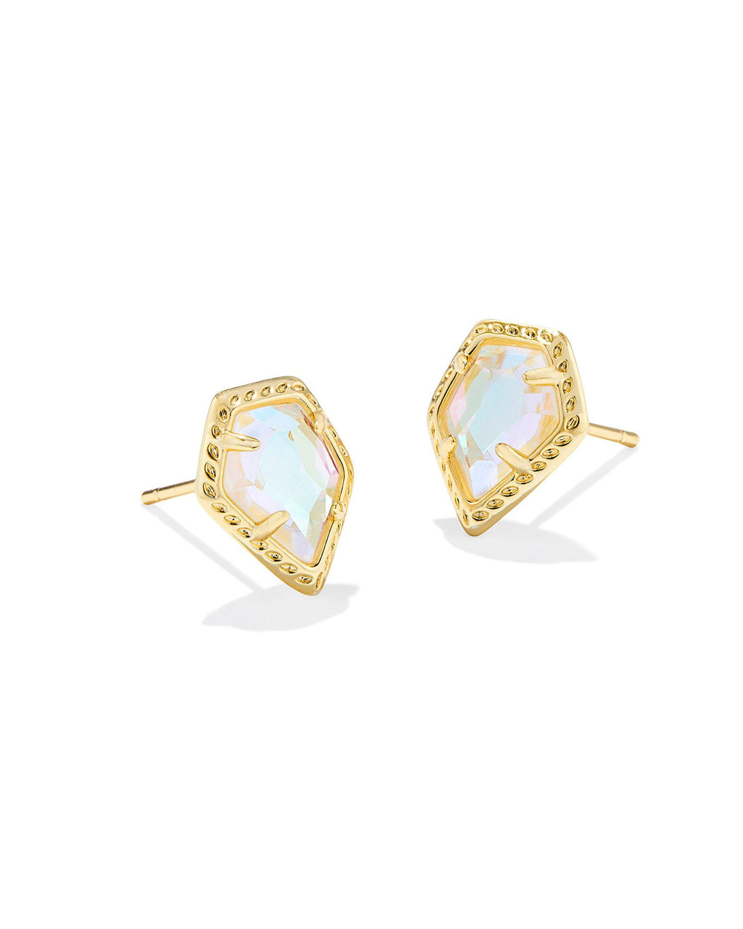 Kendra Scott Framed Tessa Stud Earring in Gold Dichroic Glass