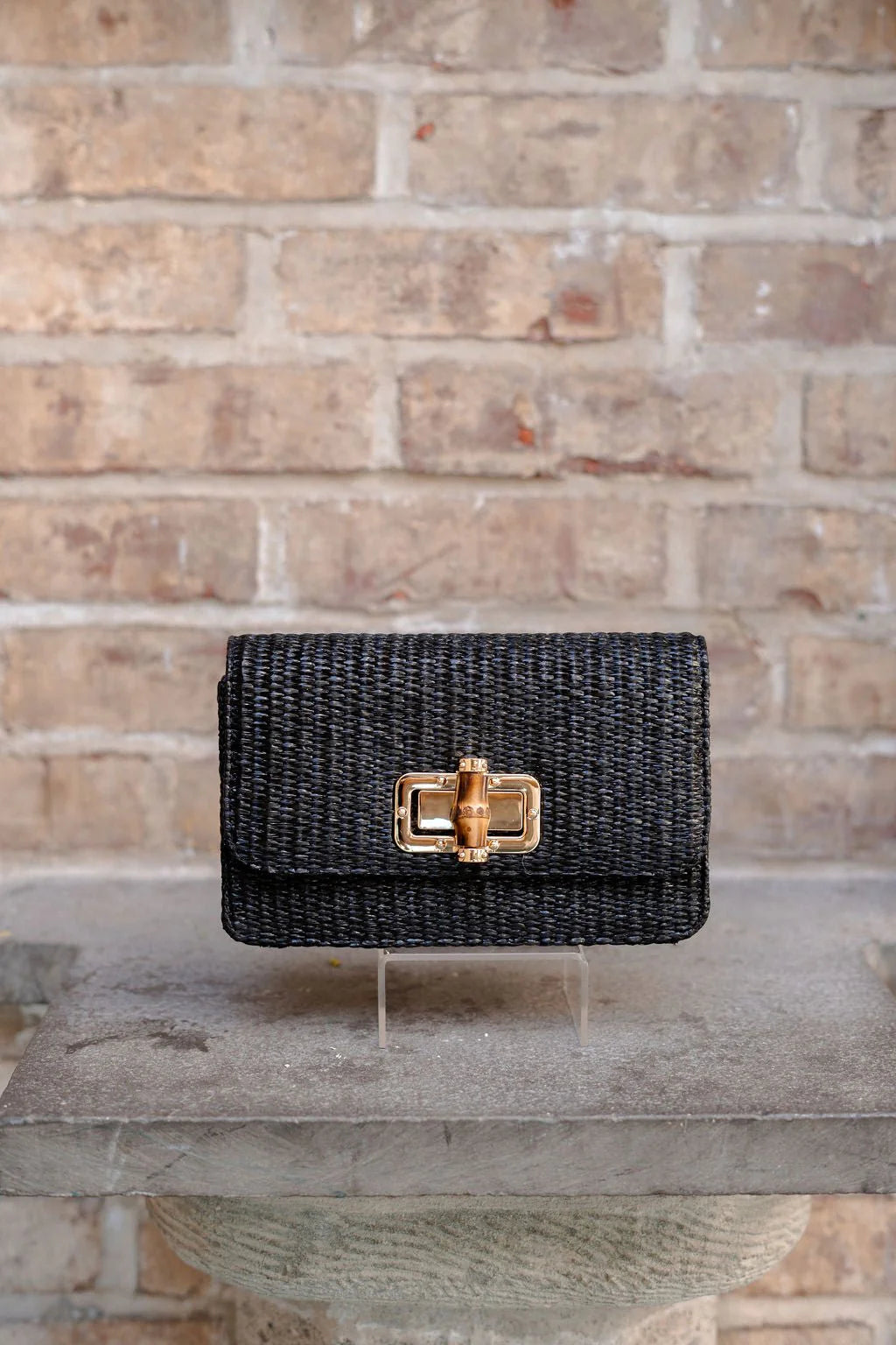 Lisi Lerch Lilly Black Straw Clutch