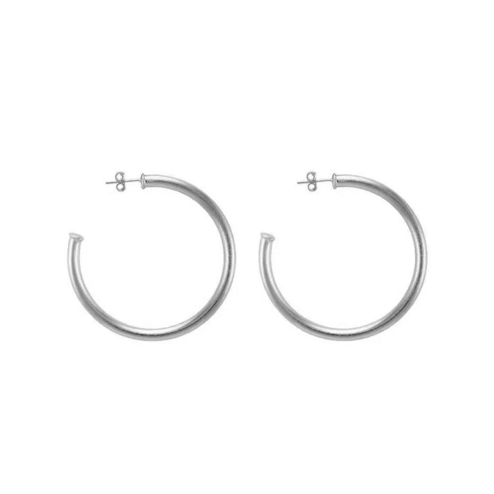 Shelia Fajl Petite Everybody's Favorite Hoops in Brushed Silver