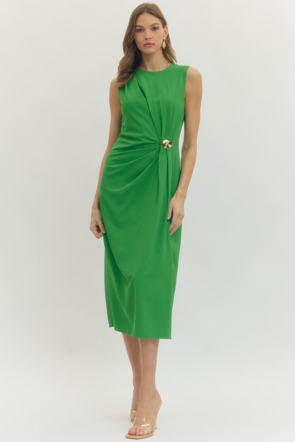 green midi dress cocktail Laurel Velvet Midi Dress– Teuta Matoshi main image 0