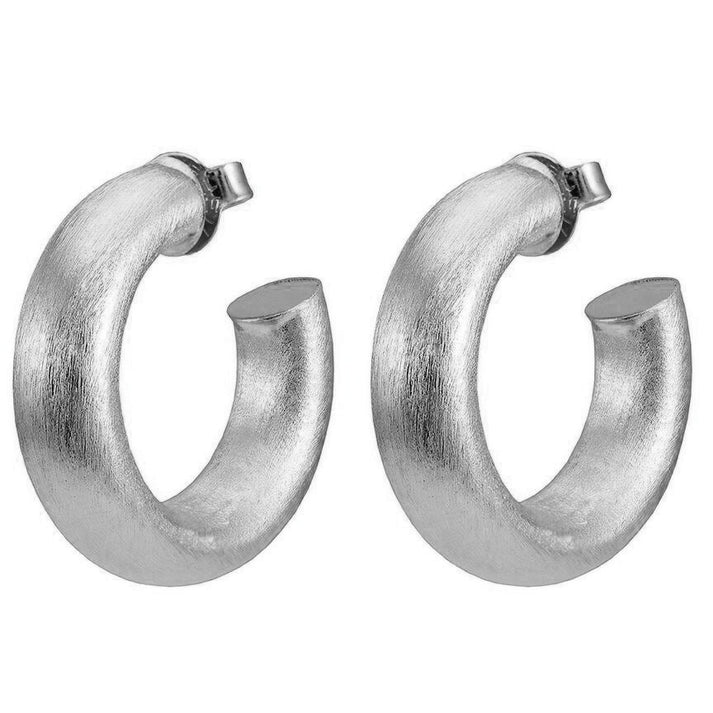 Shelia Fajl Small Chantal Hoops in Brushed Silver